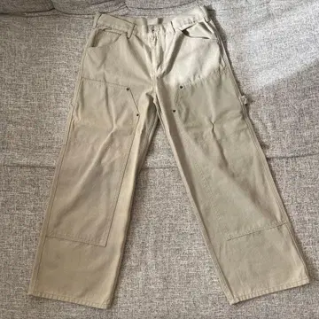 BELVET 2포켓 더블 니 화이트