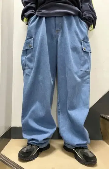 90s ambient wear 카고 팬츠 데님 페인터