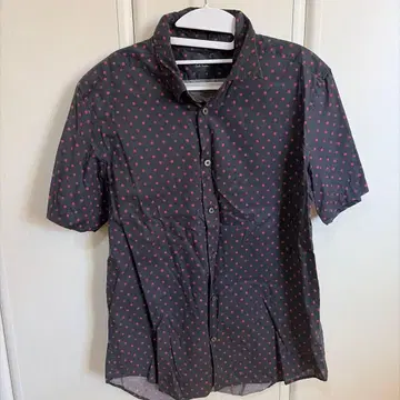 폴 스미스 반팔 셔츠 L 다크 그레이/레드 도트