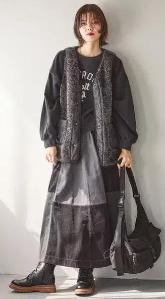 [이번 시즌 완판템] 미사용 모듬 퍼 베스트 차콜