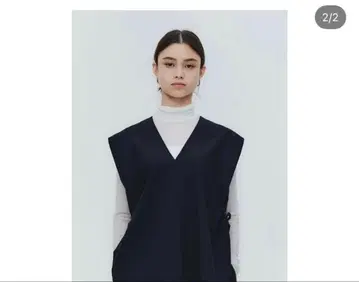 yori 핸섬 V넥 베스트 네이비