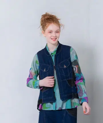 센소유니코 Cube-Cube 큐브큐브 거즈 데님 베스트 이번 시즌!