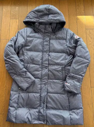 FILA 후드 부착 헤링본 다운 자켓