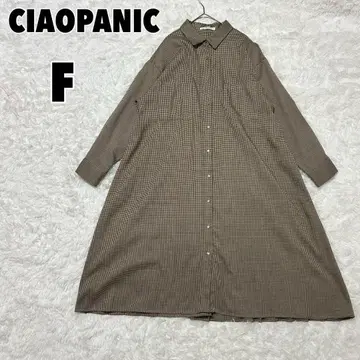 CIAOPANIC 차오패닉 뒷부분 플리츠 셔츠 원피스 하운드투스
