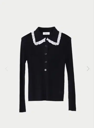 [ 새상품 ] MACHATT 프릴 컬러 리브 니트 블랙