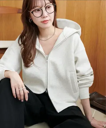 DISCOAT 본딩 W 지퍼 후드티