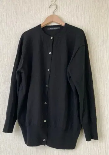 미즈이로 인드 울 100% 촉촉하고 부드러운 가디건 블랙 루즈한 사이즈