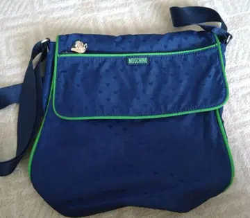 MOSCHINO 네이비 하트 무늬 숄더백