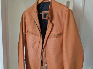 FORTIME 오렌지 가죽 자켓 XL