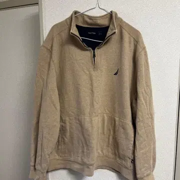 Nautica 베이지 하프 지퍼 트레이닝복