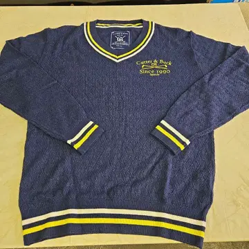 커터 & 벅 V넥 스웨터 L 사이즈 네이비