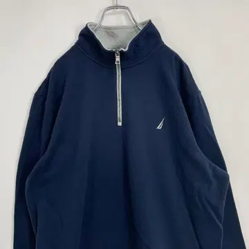 노티카 하프 지퍼 자수 로고 맨투맨 트레이닝복 네이비 2XL