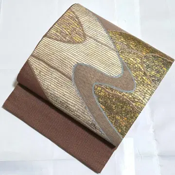 B 흐름 무늬 금실 반짝임 북 순수 실크 포멀한 후쿠로 오비