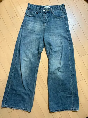 MENES 배기 데님 블루