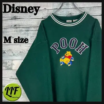 디즈니 캐릭터 자수 푸우 맨투맨 그린 M 5043