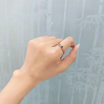 다색 스톤 부착 반지