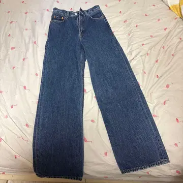 MOUSSY 스트레이트 데님 다크 블루