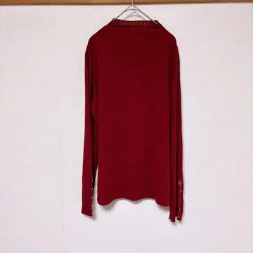 깔끔한 노브랜드 빨간색 리브 긴팔 셔츠 [ XL 사이즈 ]