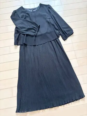 쉬폰 플리츠 포멀 원피스 블랙 졸업 입학 세레모니 고급