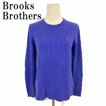 LA9007 브룩스브라더스 긴팔 니트 파랑 블루 코튼 100% M