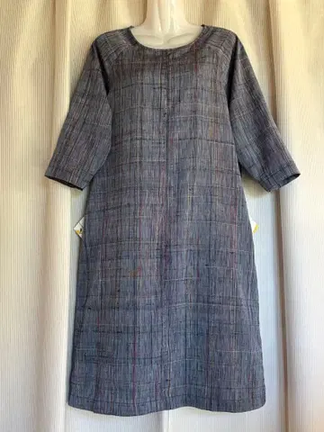 기모노 (명주) 리메이크 래글런 튜닉 원피스 핸드메이드