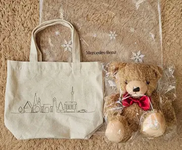 [ 미개봉 새상품 ] 2025 한정판 벤츠 테디베어와 토트백 세트