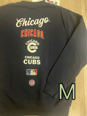 MLB 시카고 컵스 로고 속기모 자수 트레이닝복 맨투맨 네이비 M