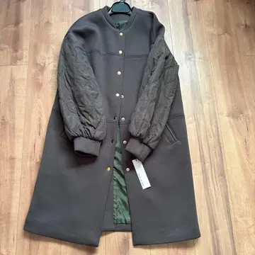 새상품 AN LIC AU BLUE 이소재 코트 본딩 니트