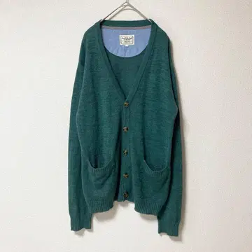 파워 투 더 피플 가디건 그린 c-boy y2k 니트 남성용 구제 의류