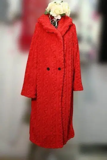 새상품 추가 OFF 안감 없음 케이블 느낌의 포근포근 롱 코트 9161