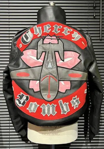 벚꽃 전투기 플라이트 자켓 라로카 존슨즈 A-2 가죽 자켓