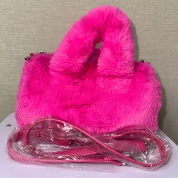 atmos pink 퍼 미니백 핑크 숄더백