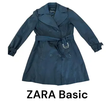 ZARA Basic 여성용 블랙 트렌치코트 XL 새상품급!!!