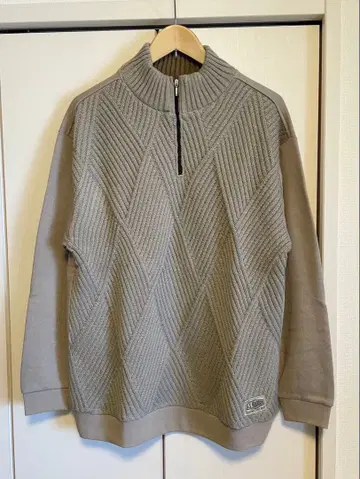 U.S.BOARDER 유에스보더 하프 지퍼 니트 베이지