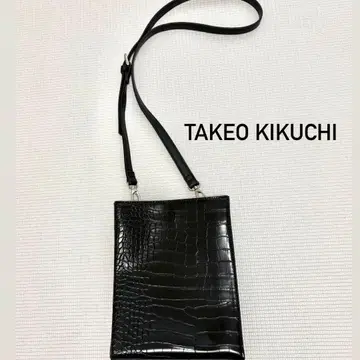 TAKEO KIKUCHI 숄더백 미니 숄더 악어 무늬 블랙