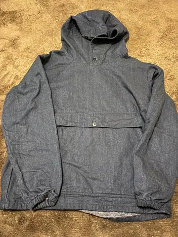 와조 데님 후드티 후드 부착 풀오버 M 사이즈