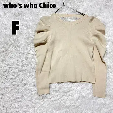 who's who Chico 후즈 후 치코 파워 숄더 크루 리브 니트