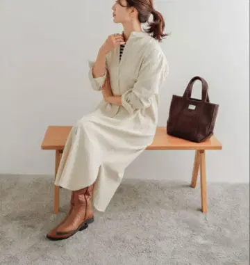 URBAN RESEARCH DOORS 코듀로이 원피스 아이보리 화이트