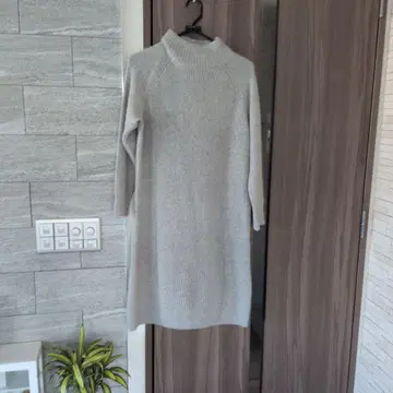 그레이 하이넥 니트 원피스