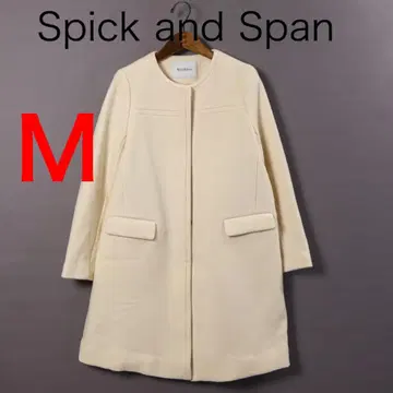 H4494-115 스피크앤스팬 노카라 코트 울 혼방