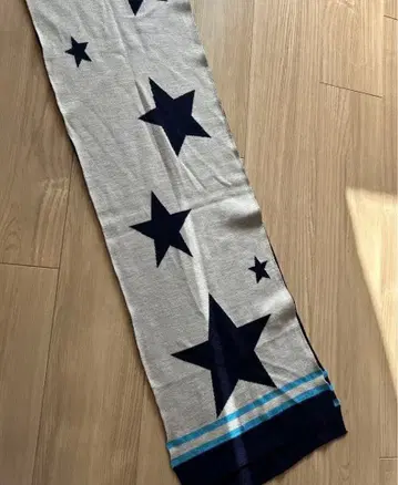 MB LUCAS cachette 별 패턴 리버서블 네이비 울 머플러