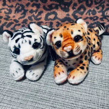 [리얼 애니멀 맹수] 엎드린 마스코트 BC 화이트 타이거 레오파드