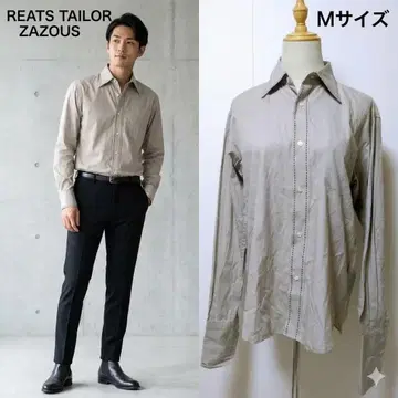 일본제 리 스티치 자수 긴팔 셔츠 M 그레이 모즈