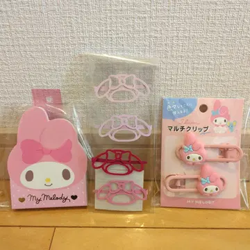 마이멜로디 다이컷 페이스형 메모 헤어핀 멀티 클립 산리오