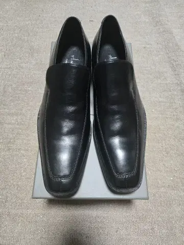 [ 새상품 ] 블랙 가죽 슬립온 드레스 슈즈