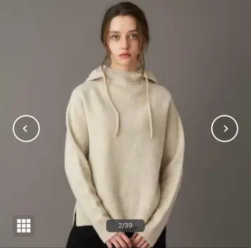 DRESSTERIOR / 드레스테리아 캐시미어 블렌드 후드 니트 베이지