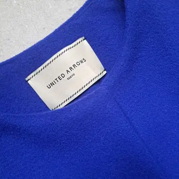 신동 UNITED ARROWS 캐시미어 혼방 노카라 롱 코트 로얄 블루