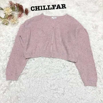 s.1896 [틸퍼] 긴팔 니트 가디건 마블 핑크 F 사이즈