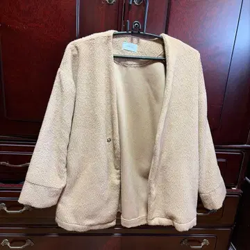 OHANA 베이지 오픈 프론트 자켓