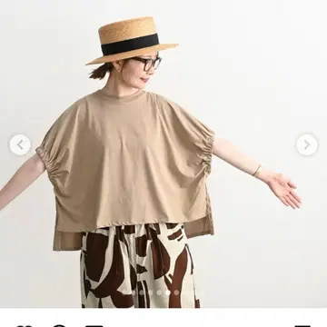 새상품급 HAVERSACK 하버색 개더 슬리브 티셔츠